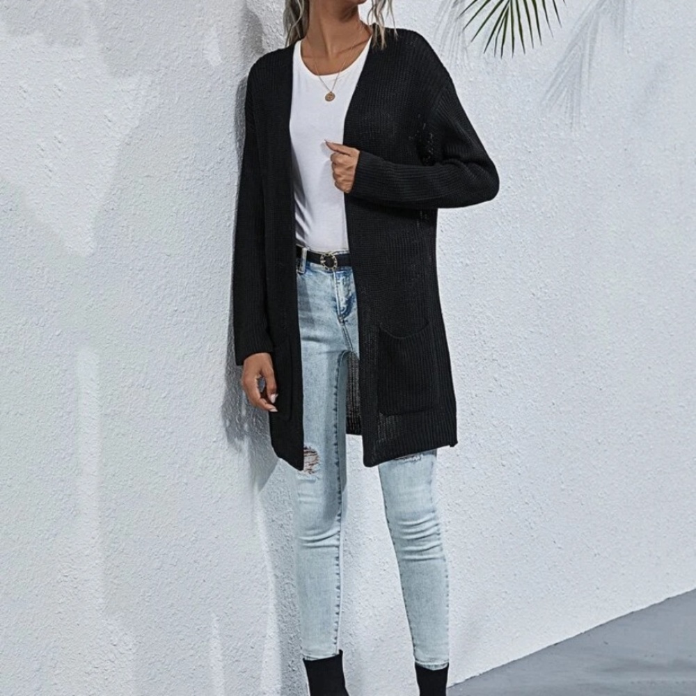 Drop Shoulder Pocket Front Cardigan - Picture 2 of 7